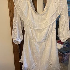 Express white eyelet romper size large NWT